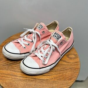 Converse Pink Low-Top Canvas Sneakers with White Accents